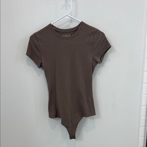 Abercrombie & Fitch Brown Short Sleeve Bodysuit